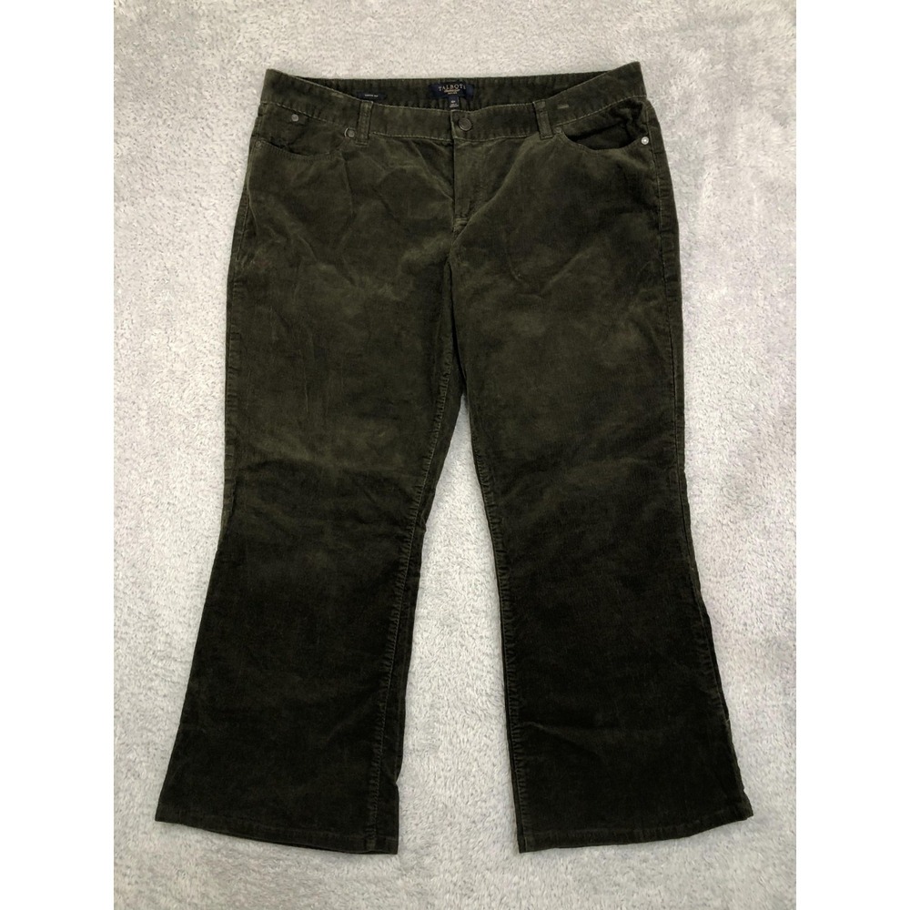 Talbots Pants Womens 16P (37x26) Green Corduroy Signature Boot